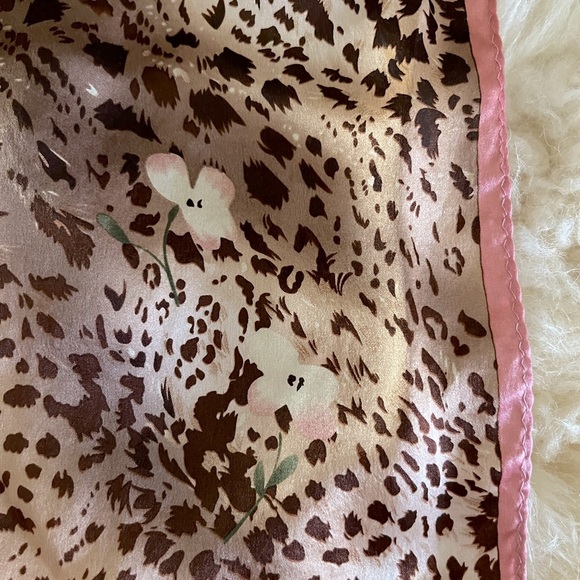 Charter Club Silk Pink/ Brown Leopard Print Scarf - Picture 3 of 5